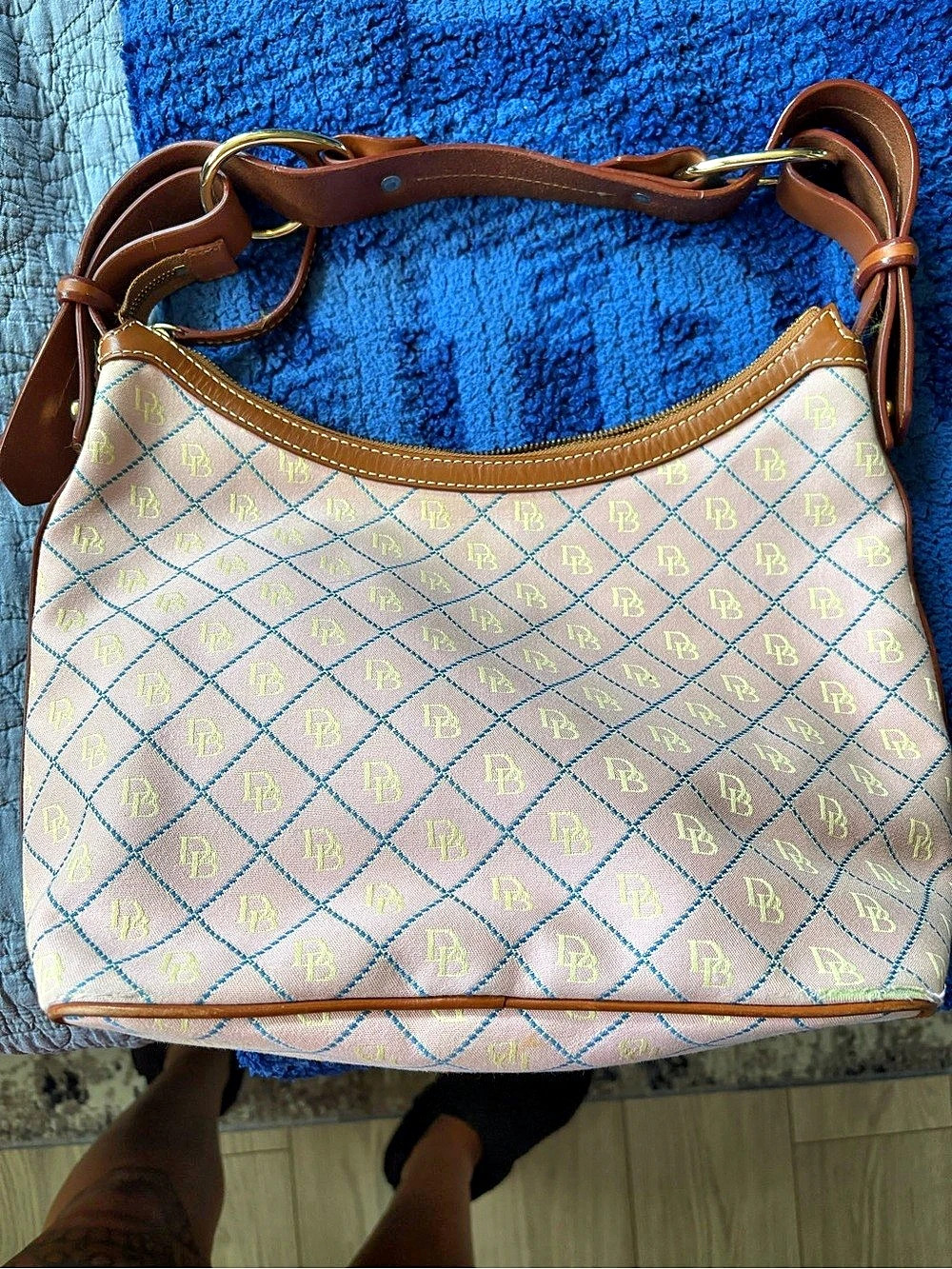 Dooney & Bourke Monogram Shoulder Bag Pink & Brown